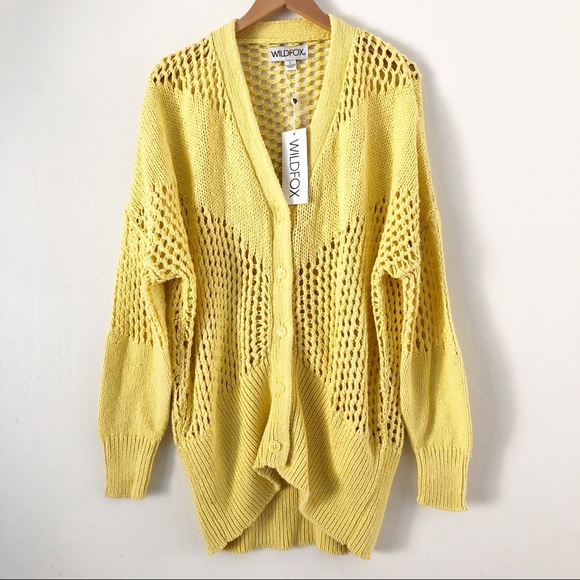 Wildfox Sweaters - Wildfox Backyard Cardigan Mellow Yellow NEW